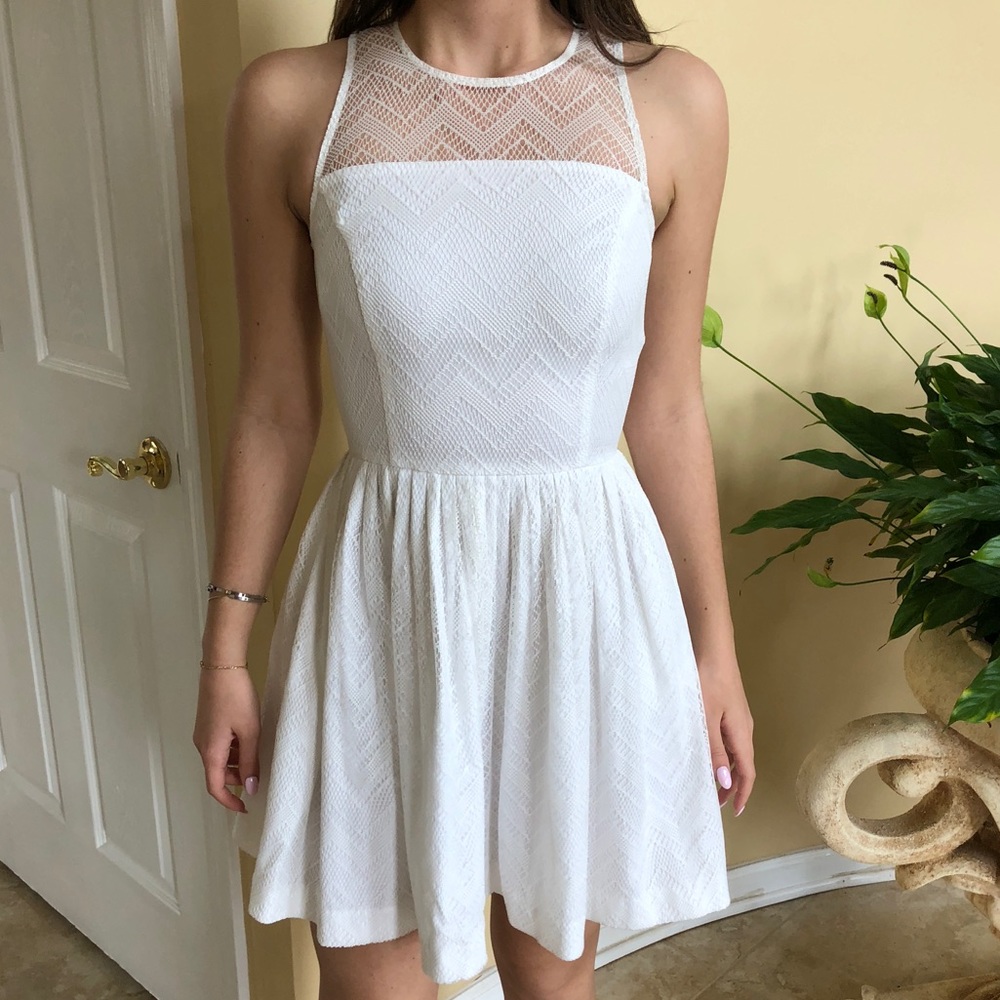 Armani Exchange White Detailed Dress
